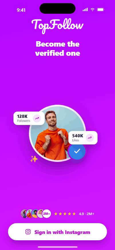 TopFollow app preview